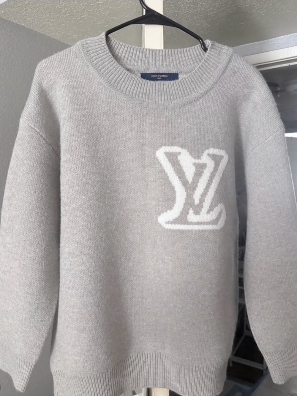 Source Unknown Gray Sweater with White Logo